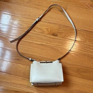 Elegant White Leather Crossbody Bag